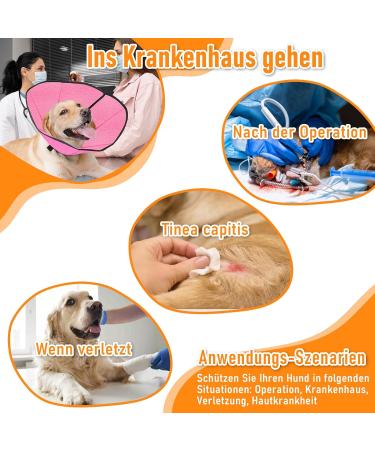 Roll Ruff Adjustable Dog Leak Protection Collar - Soft Breathable Pink & Rose Red Neck Band for Small Pets | Eco-Friendly & Comfortable - Buy Online on GoSupps.com