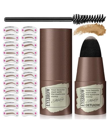Eyebrow Stamp Stencil Kit - Long-Lasting Waterproof of Eyebrow Makeup & Eyebrow Stamp and 24 Popular Eyebrow Stencils Natural Look and Eyebrow Brush Primer for Perfect Brow (Blonde)