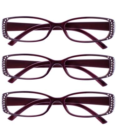 Reading glasses are taking black and purple diamont style readers value 3-pack designer style women uvr3093p +2.00 black and purple diamond style +2.00 dioptria