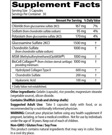 Doctor's Best Glucosamine Chondroitin MSM + Hyaluronic Acid - 150 Veggie Caps for Joint Health - Buy Online on GoSupps.com