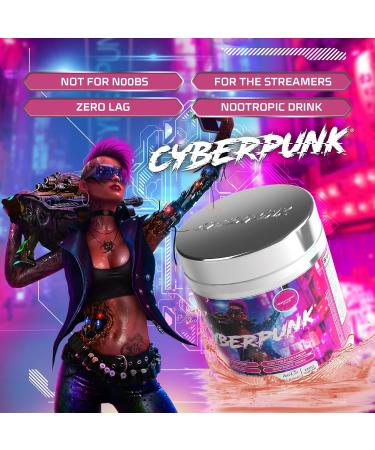 CYBERPUNK Gaming Powder Supplement | Energy & Focus Nootropic Drink | Adaptogen Formula with Vitamins & Minerals | Natural Watermelon Flavor - 40 Servings - Buy Online on GoSupps.com