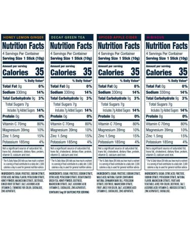 DripDrop Hydration Electrolyte Powder Packets - Hot Classics Variety Pack - 16 Count Spiced Apple Cider, Hibiscus, Honey Lemon Ginger, Decaf Green Tea - Buy Online on GoSupps.com
