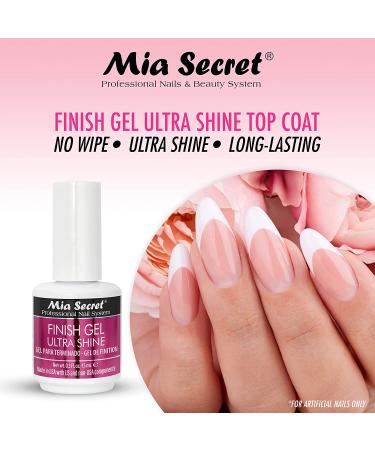 Mia Secret Finish Gel Top Coat for Gel or Acrylic Nails - 5-Piece Pack, No Wipe Clear High Gloss Nail Polish for Artificial Nails - 0.5 Fl Oz - Buy Online on GoSupps.com