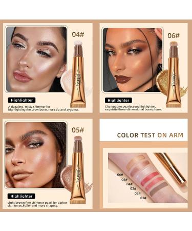 Mrettick 3 Color Liquid Contour Stick Bronzer | Face Highlighter & Contour Wand | Lightweight & Natural Makeup Brushes - Buy Online on GoSupps.com