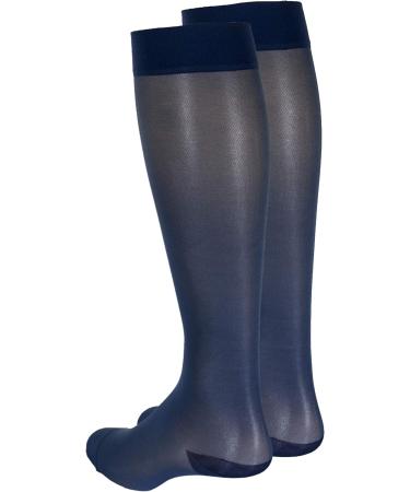 Buy Truform Sheer Compression Stockings 15-20 mmHg Knee High Blue 2X-Large - Pack of 2 | International Shipping Available - Buy Online on GoSupps.com