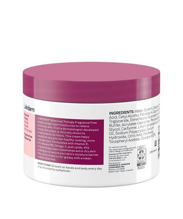 Lubriderm Advanced Therapy Moisturizing Cream - Fragrance-Free, Vitamin E & B5, Intense Hydration for Extra Dry Skin, 16 fl. oz - Buy Online on GoSupps.com