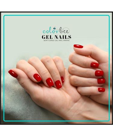 Semi Cured Gel Nail Strips - Long Lasting Red Nail Polish Stickers - Easy Application - Compatible with UV Nail Lamp - Buy Online on GoSupps.com