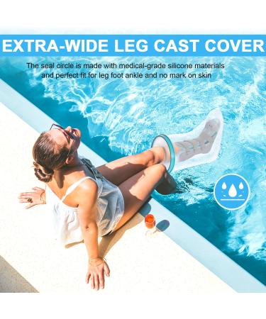 VESKIMER Extra Wide Waterproof Leg Cast Cover for Shower Adult XL - Reusable Watertight Foot Protector - Perfect Fit for Leg, Foot, Ankle - Buy Online on GoSupps.com