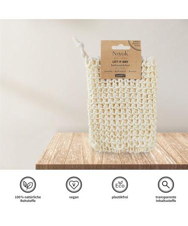 NIYOK Sisal Soap Bags | 100% Plant Fiber | Eco-Friendly Storage for Solid Soap & Shampoo | Plastic-Free Shipping Solutions - Buy Online on GoSupps.com