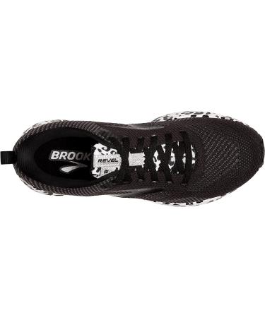Brooks Revel 5 Women's Sneakers - Lace-Up Closure, Rubber Outsole, Textile Lining - Size 8.5 Black/White/Silver - Buy Online on GoSupps.com