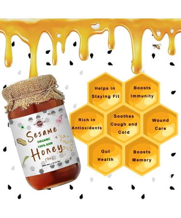 100% Raw Organic Unprocessed NMR Certified Premium Superfood for Nourishing Wellness Raw Non-GMO Honey (Sesame 500ml) Sesame 1 count (Pack of 1) - Buy Online on GoSupps.com