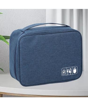 Digital Gadgets Storage Bag Separate Storage Adjustable Portable Data Cable Storage Bag for Home (Black) (Dark Blue) - Buy Online on GoSupps.com