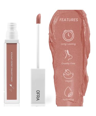 Ofra Cosmetics Sao Paulo Long Lasting Liquid Lipstick - Lightweight Velvet Matte Neutral Peach Nude - Vegan Formula with Antioxidants - 8g Tube - Buy Online on GoSupps.com