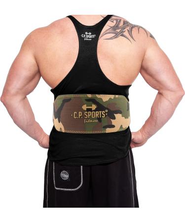 C.P. Sports Leather Weight Lifting Belt | Standard & Extra Wide | Unisex | Ideal for Bodybuilding & Strength Training | XXL 115-150 cm | Black - Buy Online on GoSupps.com