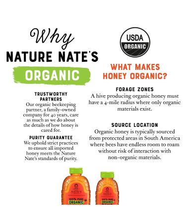 Nature Nate's 100% Pure Organic Raw & Unfiltered Honey - 32oz Squeeze Bottle - Buy Online on GoSupps.com