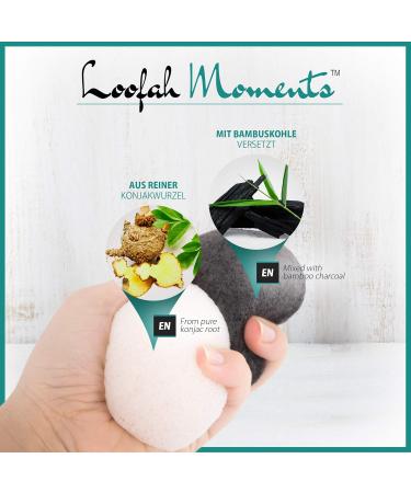 Loofah Moments Konjac Sponge | Natural Vegan Facial Care | Gentle Peeling & Make-Up Remover for Pimples & Blackheads | Plastic-Free Konjac Face Sponge - Buy Online on GoSupps.com