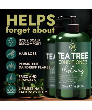 Terramed Just Think Comfort Tea Tree Shampoo & Conditioner Set - Itchy Scalp Hair Loss & Dandruff Relief | Nourishing Sulfate & Paraben Free Haircare for All Hair Types - Buy Online on GoSupps.com