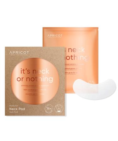APRICOT Neck Pad with Hyaluronic Acid Neck Wrinkle Patches Usable 30x Anti-Aging Beauty Pad for Treating Neck Wrinkles Medical Grade Silicone Original from Germany