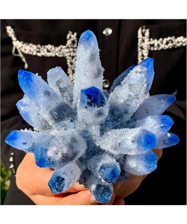 Natural Crystal Rough New Find Sky Blue Phantom Quartz Crystal Cluster Specimen (Size : 400-500g) - Buy Online on GoSupps.com