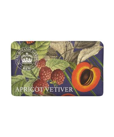 The English Soap Company Royal Botanical Gardens Kew Wrapped Soap Bar Lavender Shea Butter Soap Bar Moisturising Soap Bar for Face and Body Apricot Vetiver Scent 240g