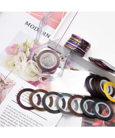 60 Colors Nail Striping Tape Line with 2 Nail Tape Dispensers - Nail Art Decoration Stickers for DIY Nail Tip Designs - Buy Online on GoSupps.com