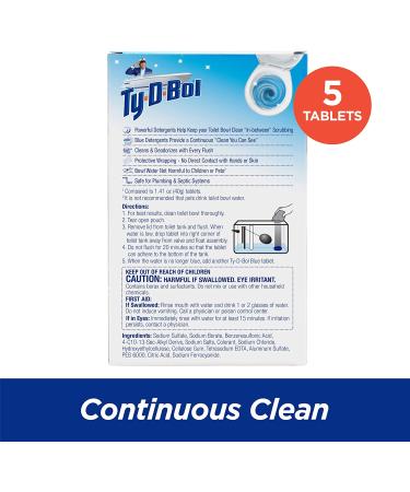 Ty-D-Bol Toilet Cleaner - 5 Blue Tablets for Toilet and Bathroom Deodorizing - Easy to Use Single Pack - Buy Online on GoSupps.com