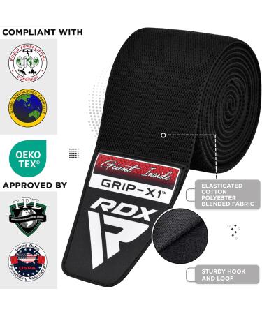 RDX Kniebandagen 200cm - Elastic Knee Wraps for Strength Training & Weightlifting - Approved IPL UPA - Unisex Black - Buy Online on GoSupps.com