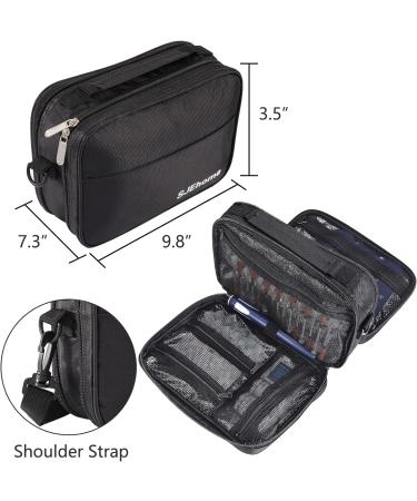 SJEhome Insulin Cooler Diabetic Travel Case - Large Black Double Layer Design for Glucose Meter, Insulin Pens & Accessories - Portable Medicine Bag with Shoulder Strap - Buy Online on GoSupps.com