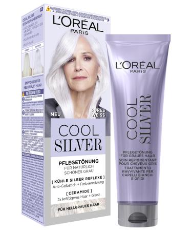 L'Oreal Paris L'Or al Paris Cool Silver Conditioning Hair Color 01 Pure White Maintenance hair color with fortifying and anti-yellowing ceramides for fresh silver highlights 114 ml