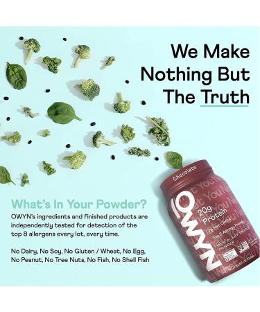 OWYN Vegan Protein Powder 20g Plant Based Protein with Probiotics, Superfoods Greens, Pea, Chia seeds, Pumpkin Seed Blend - Chocolate 2 LB | Non-GMO, Gluten-Free, Dairy-Free - Buy Online on GoSupps.com