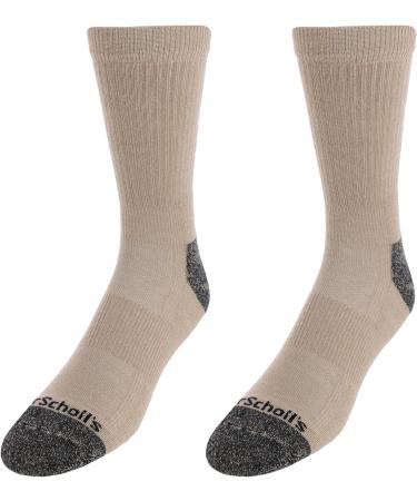 Dr. Scholl's Men's Crew Compression Work Socks - 2 Pair Pack in Khaki - Buy Online on GoSupps.com