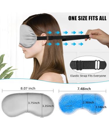 Cavoilu Silk Sleep Eye Masks for Women Cooling & Heated Eye Mask for Dry Eyes Dark Circles and Puffiness Warm Eye Compress Stain Eye Covers with Gel Ice Pack Grey & Pink Best Gifts Idea - Buy Online on GoSupps.com