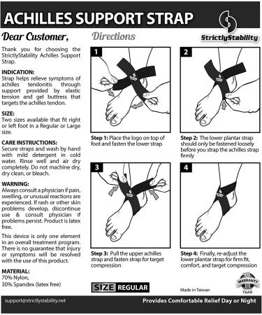 StrictlyStability Achilles Tendonitis Support Strap Brace - Regular Size - Buy Online on GoSupps.com