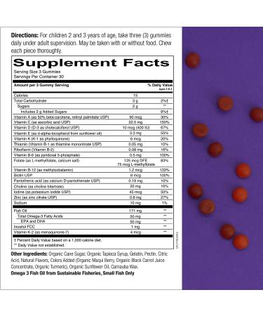 SmartyPants Toddler Complete Multi & Omega 3s - 90 Gummies for Healthy Growth - Buy Online on GoSupps.com