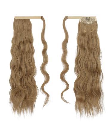 Long Wavy Curly Clip-in Ponytail Hair Extensions - Blonde & Caramel 60cm | Synthetic Fish Braid for Women - Buy Online on GoSupps.com