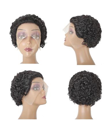 Short Curly Lace Front Wig | Human Hair Pixie Cut Bob Wig for Black Women - Buy Online on GoSupps.com