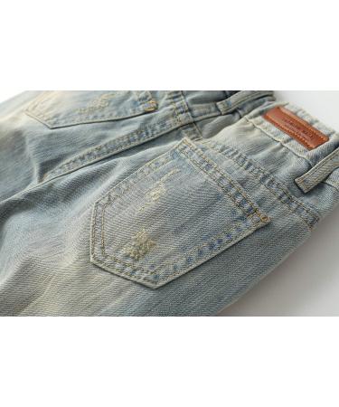 KIDSCOOL SPACE Baby Girl Boy Slim Jeans | Elastic Band | Ripped Denim Pants 7-8 Years | Light Blue - Buy Online on GoSupps.com