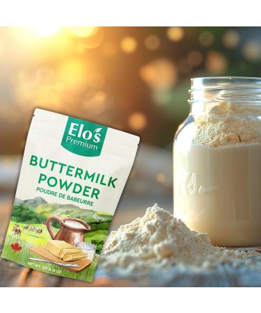 Buttermilk Powder 8oz | PRODUCT OF CANADA| Premium Quality Dehydrated Buttermilk | Ideal for Baking Cooking and Beverages | Adds Rich Creamy Flavor | Convenient and Long Shelf Life | By Elo's Premium - Buy Online on GoSupps.com