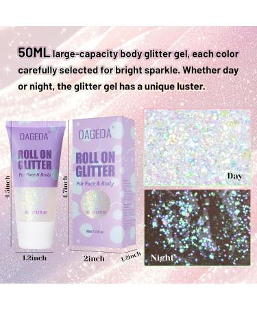  Prreal Holographic Glitter Body Gel 50ml Glitter Face Glitter Festival Accessories Chameleon Color Face Glitter Rave Outfit 04 Dazzle - Buy Online on GoSupps.com