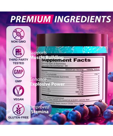 Asumtal Creatine Monohydrate Gummies Complex 8500 MG for Men & Women 120 Count - Buy Online on GoSupps.com