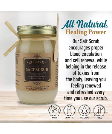 Revitalizing Dead Sea Salt Scrub Gift Box Set | Chemical-Free Lemongrass Exfoliator with Wooden Bowl - 16 fl oz - Buy Online on GoSupps.com