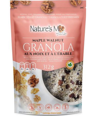 Nature's Mix Maple Walnut Granola - Canadian Locally Made - Vegan and Kosher Certified Maple Walnut Granola 312 Grams light pink grams 312 g (Pack of 1) Light Pink - Buy Online on GoSupps.com