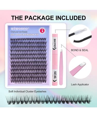 DYI Lash Extension Kit: 240Pcs Cluster Lashes for Natural Volume DD Curly False Lashes - Includes Lash Glue and Remover - Perfect for Self Application at Home - Buy Online on GoSupps.com