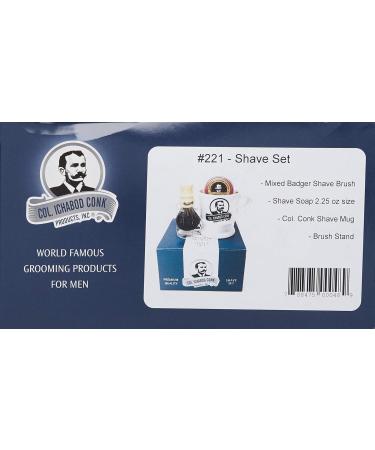 Buy Colonel Conk Model 221 Mug with Mixed Badger Brush and Soap - Premium Shaving Kit for International Shipping - Buy Online on GoSupps.com