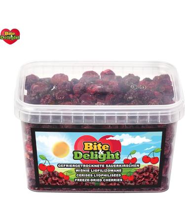 Bite & Delight 300g Freeze-Dried Cherries Sweet Crunchy and Healthy Snack Ideal for a Diet Without Added Sugar Bucket - Buy Online on GoSupps.com
