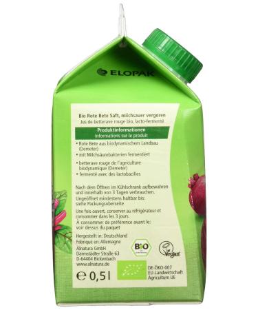 Buy Alnatura Demeter Organic Beetroot Juice - 6 Pack (6 x 500 ml) | Premium Organic Beetroot Drink - Buy Online on GoSupps.com