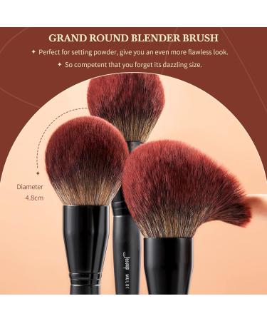 Jessup Large Face Makeup Brushes Set - 5pcs Synthetic Brushes for Foundation, Powder, Contour, Blusher & Highlighter - Phantom Black T273 - Buy Online on GoSupps.com
