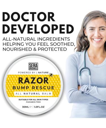 Tea Tree & Hemp Seed Aftershave Balm | Ingrown Hair & Razor Burn Repair (30ml) - Sera Organics - Buy Online on GoSupps.com