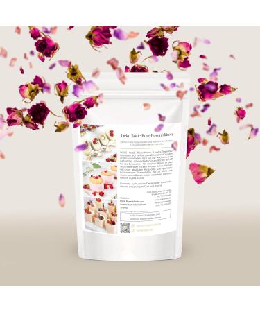 Rosie Rose Edible Pink Rose Flowers - 50g Dried Natural Roses for Baking Cooking & Wedding Cake Decoration - Buy Online on GoSupps.com