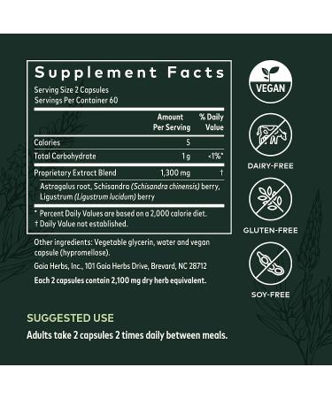 Gaia Herbs Astragalus Supreme - Immune & Antioxidant Support Supplement - 120 Vegan Capsules - Buy Online on GoSupps.com